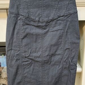 Express Charcoal Pinstripe A-Line Skirt